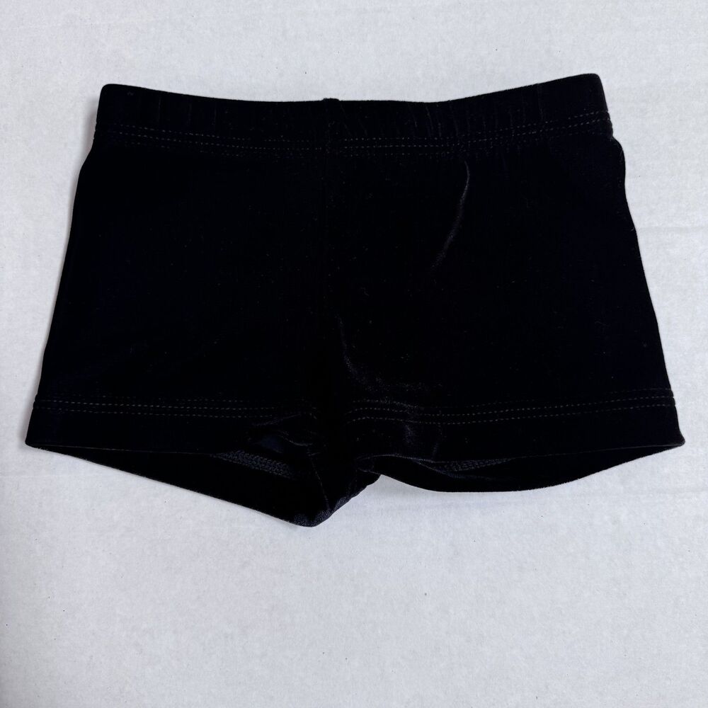 GK girl size small shorts spandex youth black velvet